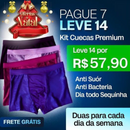 SUPER PROMO DE NATAL - PAGUE 7 LEVE 14 - Kit Semanal de Cuecas Respiráveis + FRETE GRÁTIS