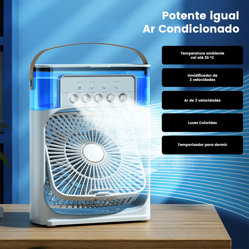 Mini Ar Condicionado e Umidificador Portátil Cold Air - 4 em 1