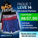 SUPER BLACK FRIDAY - PAGUE 7 LEVE 14 - Kit Semanal de Cuecas Respiráveis + FRETE GRÁTIS