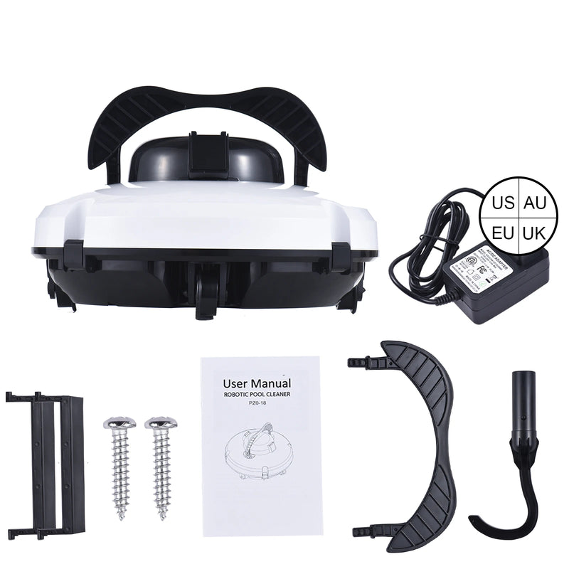 Cordless Robotic Pool Cleaner IPX8 Waterproof Dual-Motor Strong Suction Self-Parking 120Mins Runtime Automatic Pool Vacuum