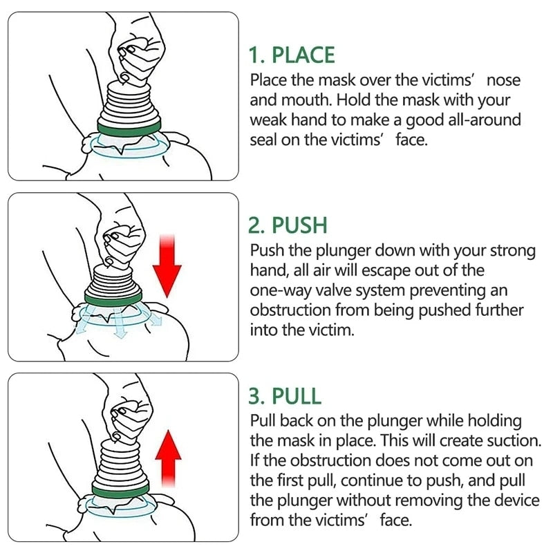 Portable First Aid Choking Device Adults & Children Emergency Asphyxia Rescue Device Home Outdoor Simple Asphyxia Rescue Device