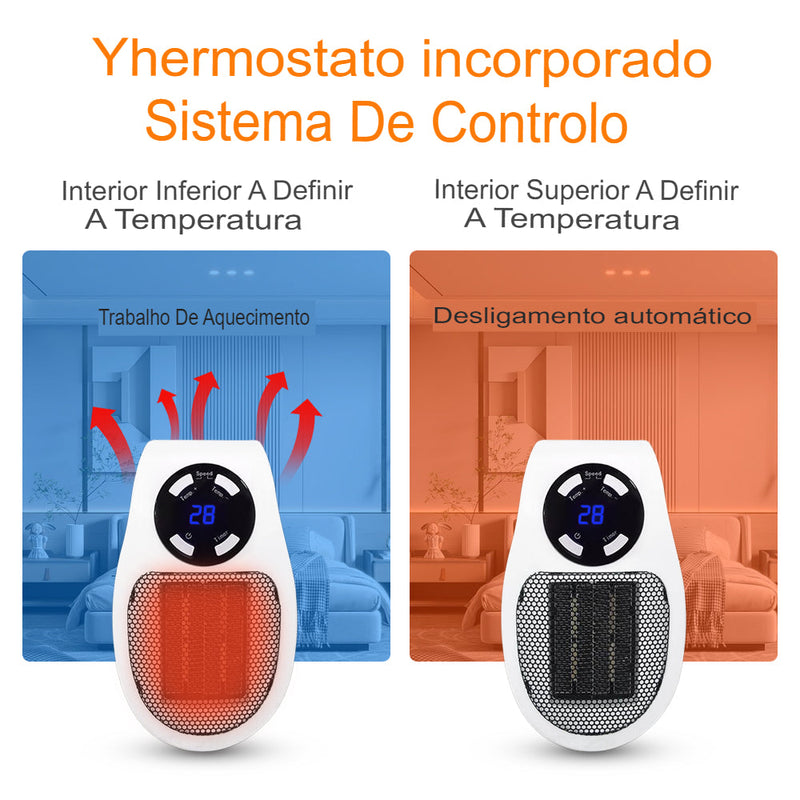 [NOVIDADE] Mini Aquecedor Portátil com Controle Remoto - 500W