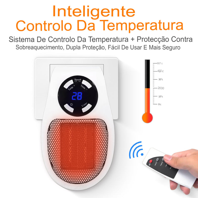 [NOVIDADE] Mini Aquecedor Portátil com Controle Remoto - 500W