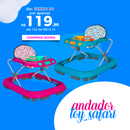 Andador Safari Tutti Baby - Menino e Menina