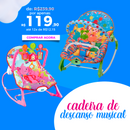 Cadeira De Descanso Vibratória Musical Simon 18kg Replaykids - Menino e Menina
