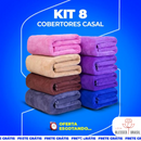 Kit Cobertor Casal Soft Micro Fibra - (8 Unidades)