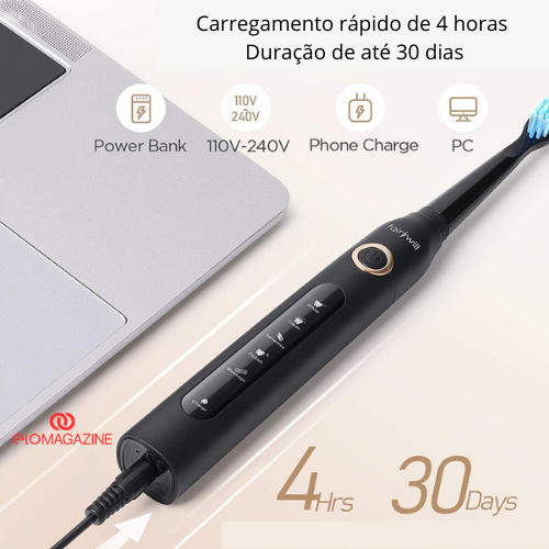 Escova de Dentes Elétrica Recarregável