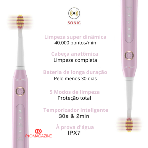 Escova de Dentes Elétrica Recarregável
