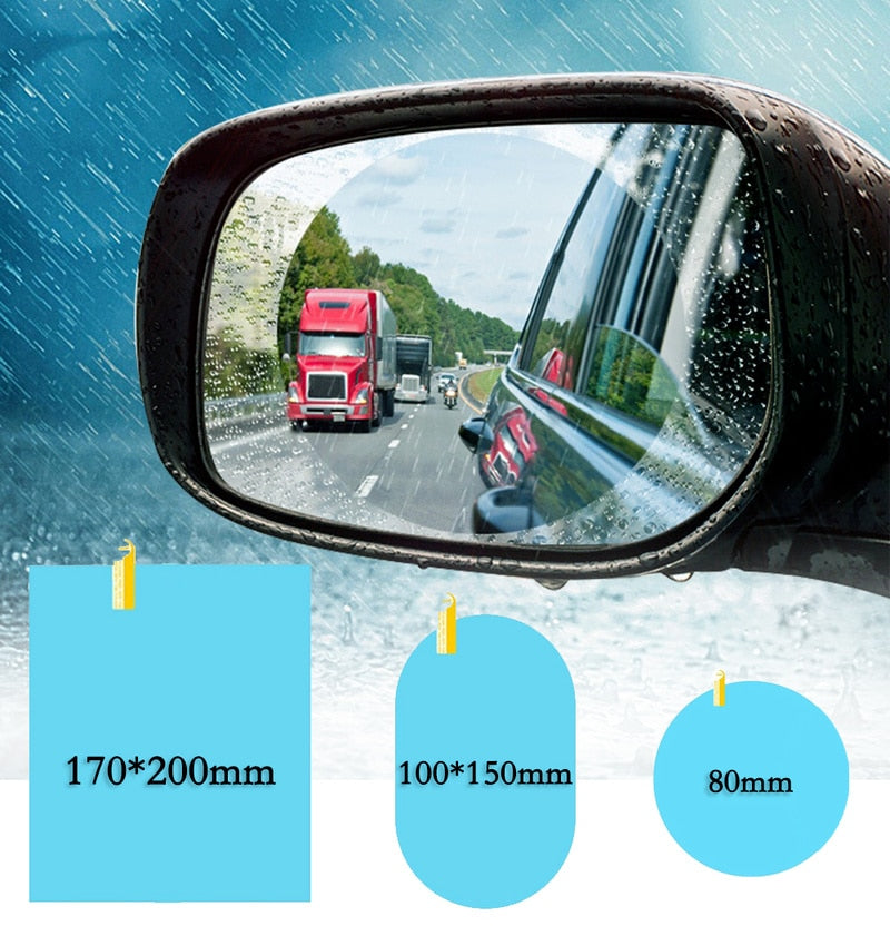 Car Rain-proof Film Rearview Mirror Waterproof Film Universal Window Glass Clear Anti-Fog Anti-reflective Sticker - minerandodescontos