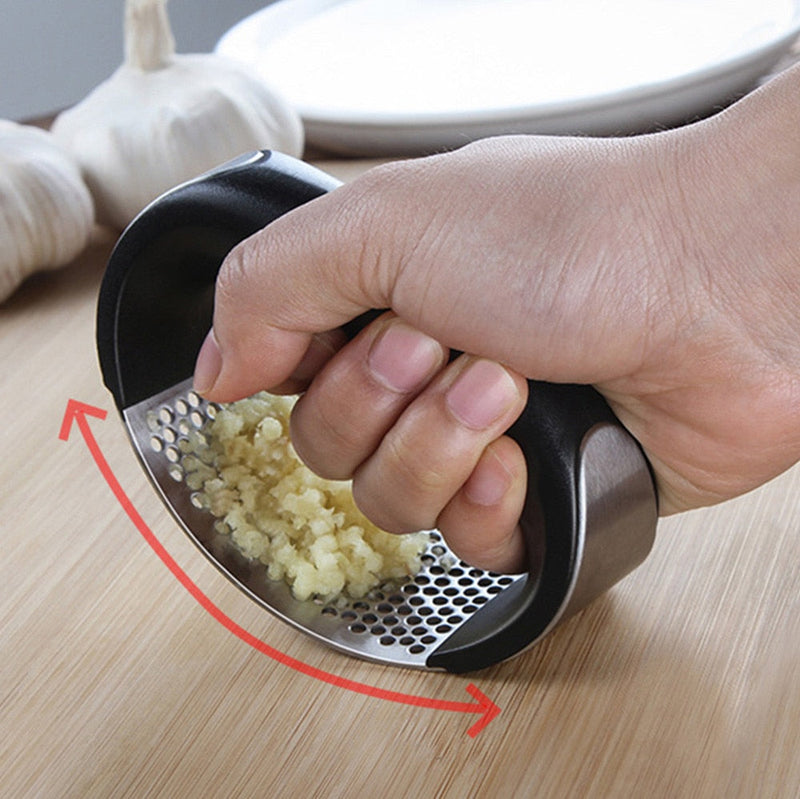 Triturador de Alho Manual - Amassa Alho™ em Aço Inoxidável