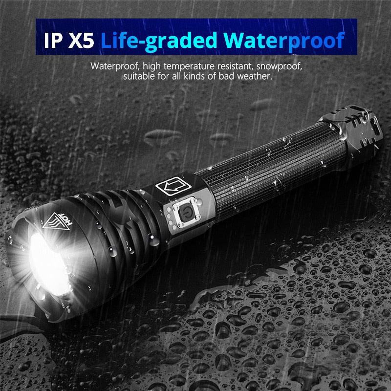 Super Lanterna Tática Zoom LED XPH50 70 90 Ultra Potente Recarregável