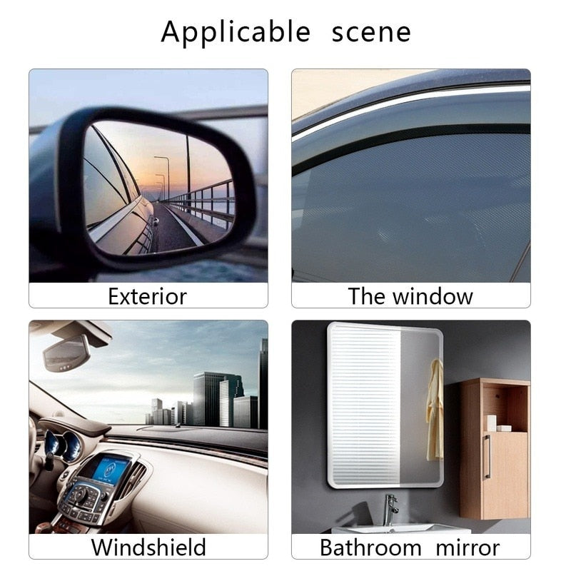 Car Rain-proof Film Rearview Mirror Waterproof Film Universal Window Glass Clear Anti-Fog Anti-reflective Sticker - minerandodescontos