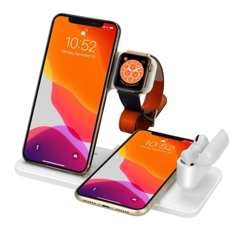 Carregador 3 em 1 Ultra Rápido 15W Para iPhone, Apple Watch e Airpods