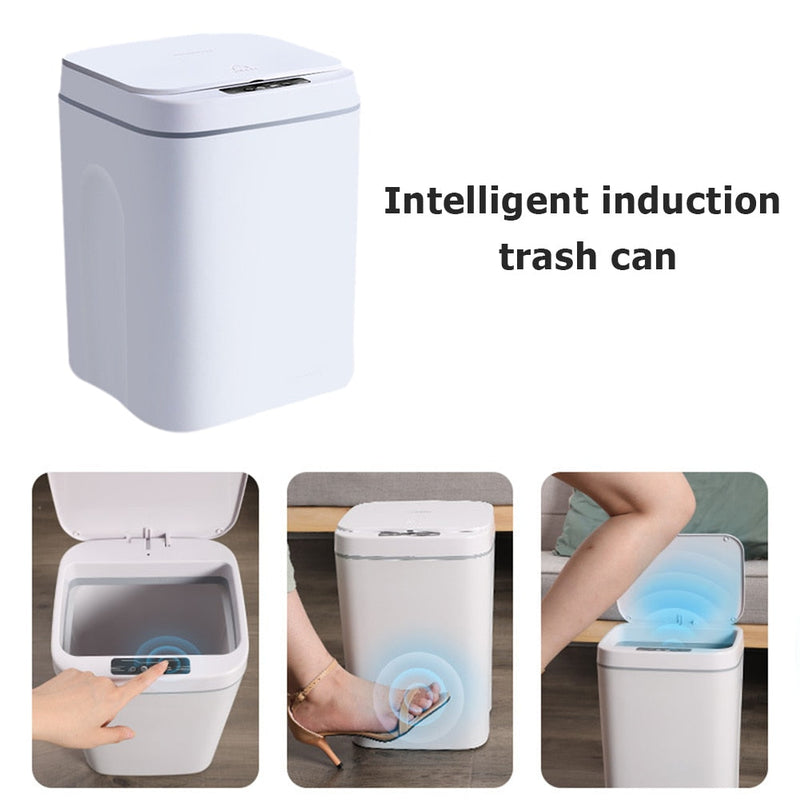 Lixeira Automática 14L com Sensor de Movimento para Banheiro e Cozinha