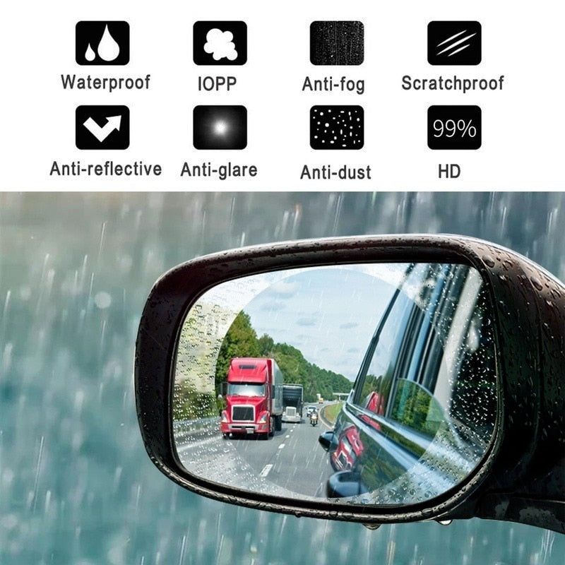 Car Rain-proof Film Rearview Mirror Waterproof Film Universal Window Glass Clear Anti-Fog Anti-reflective Sticker - minerandodescontos