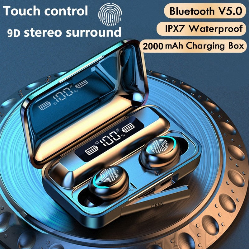 Fone de Ouvido Sem Fio F-9 a Prova d'Agua via Bluetooth