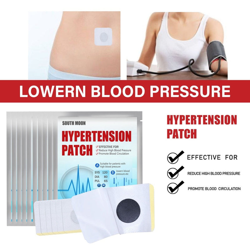South Moon High Blood Pressure Patch Hypertension Patch Control Clean Blood Vessel Reduce Sugar Diabetes Medicine Plaster 10pcs