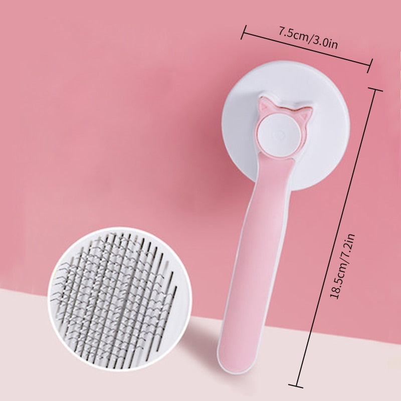 Pet Hair Comb Self Cleaning Slicker Brush for Cats Dogs Pet Grooming Brush for Cats Cat Fur Brush Grooming Tools Cat Supplies