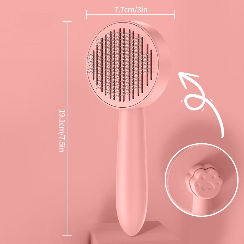 Pet Hair Comb Self Cleaning Slicker Brush for Cats Dogs Pet Grooming Brush for Cats Cat Fur Brush Grooming Tools Cat Supplies