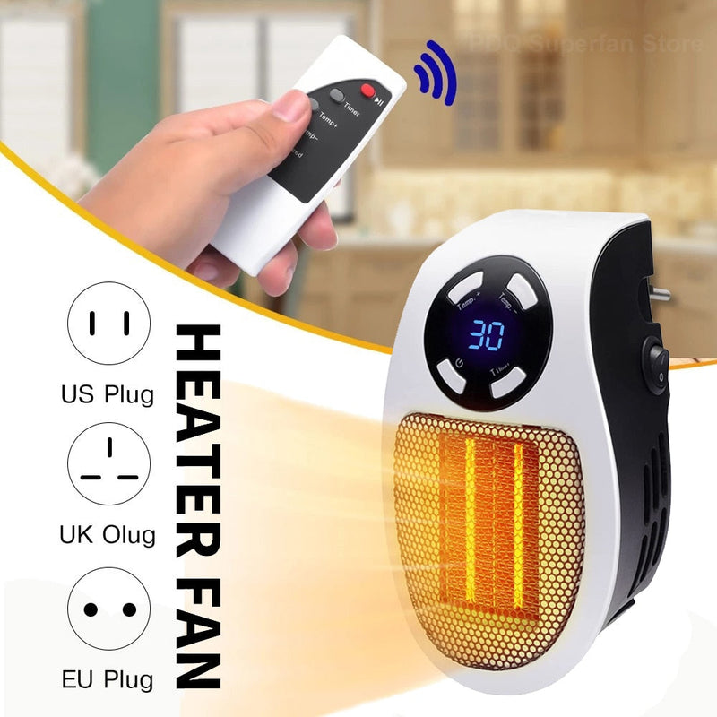 [NOVIDADE] Mini Aquecedor Portátil com Controle Remoto - 500W
