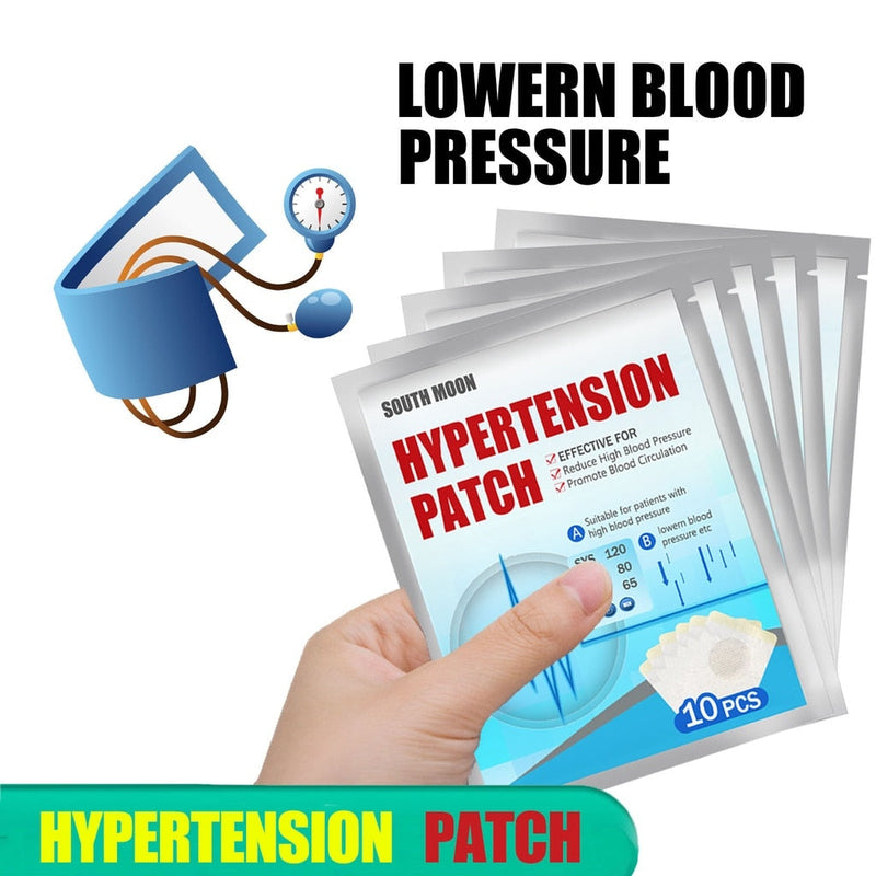 South Moon High Blood Pressure Patch Hypertension Patch Control Clean Blood Vessel Reduce Sugar Diabetes Medicine Plaster 10pcs
