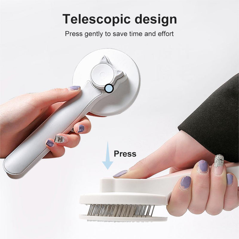 Pet Hair Comb Self Cleaning Slicker Brush for Cats Dogs Pet Grooming Brush for Cats Cat Fur Brush Grooming Tools Cat Supplies