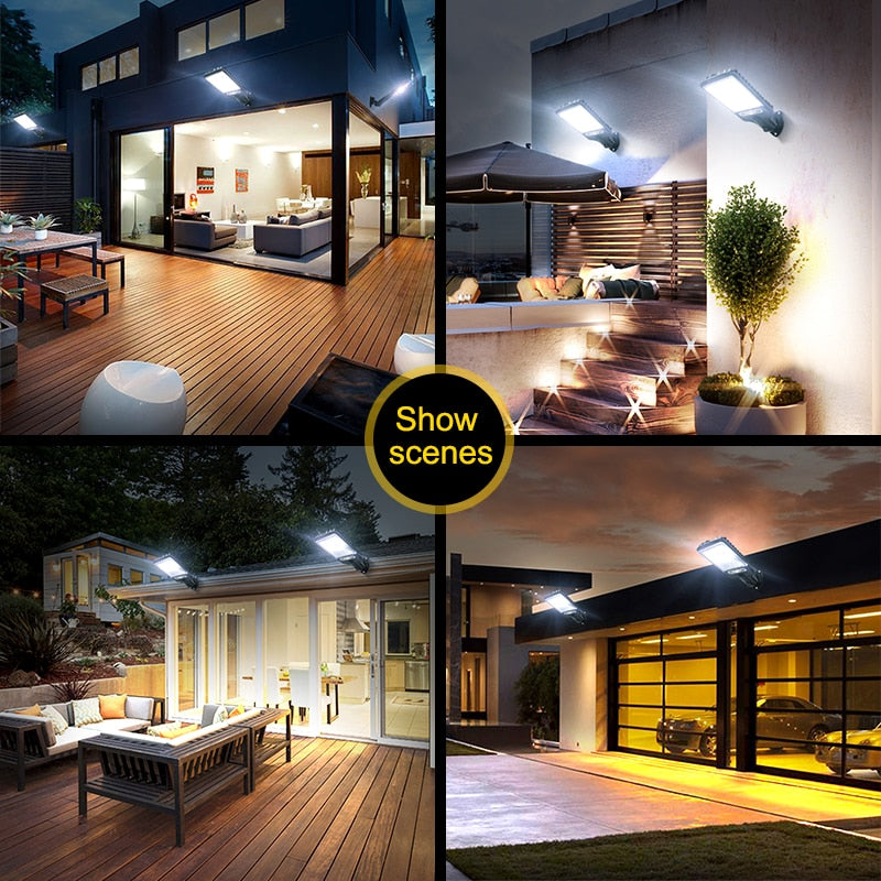 Outdoor Solar Lamp Solar Street Lights With 3 Light Mode Waterproof Motion Sensor Security Lighting for Garden Patio Path Yard - minerandodescontos