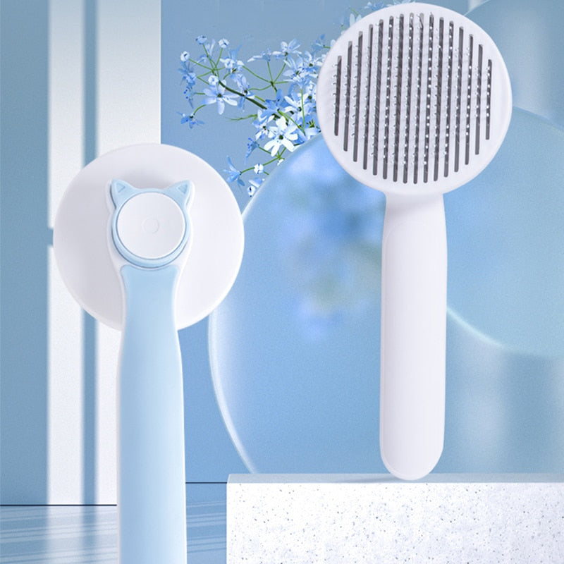 Pet Hair Comb Self Cleaning Slicker Brush for Cats Dogs Pet Grooming Brush for Cats Cat Fur Brush Grooming Tools Cat Supplies