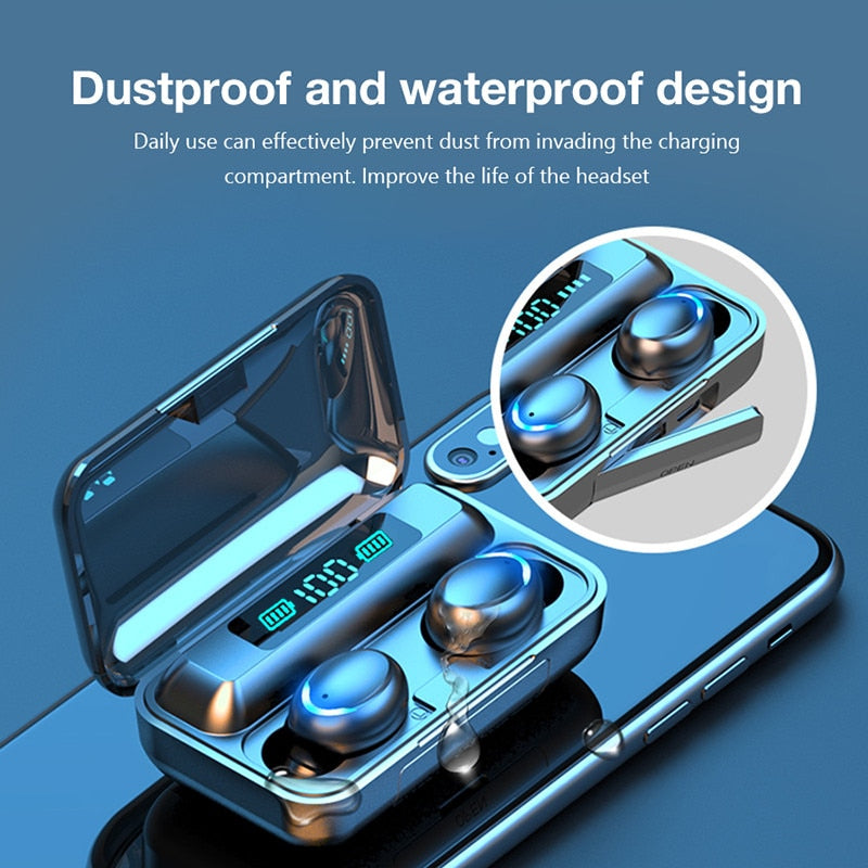 Fone de Ouvido Sem Fio F-9 a Prova d'Agua via Bluetooth