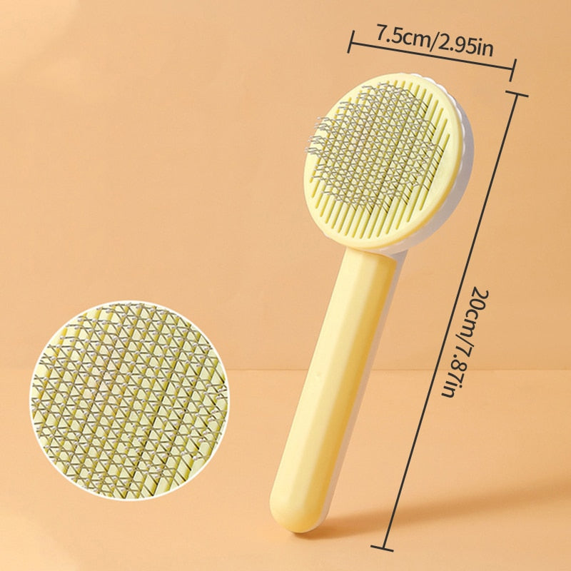 Pet Hair Comb Self Cleaning Slicker Brush for Cats Dogs Pet Grooming Brush for Cats Cat Fur Brush Grooming Tools Cat Supplies