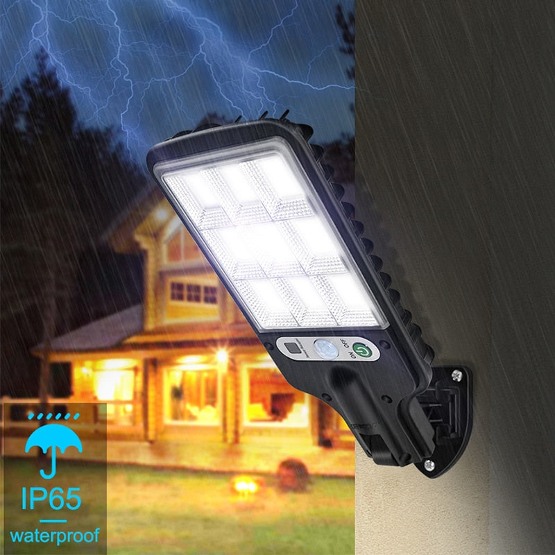 Outdoor Solar Lamp Solar Street Lights With 3 Light Mode Waterproof Motion Sensor Security Lighting for Garden Patio Path Yard - minerandodescontos