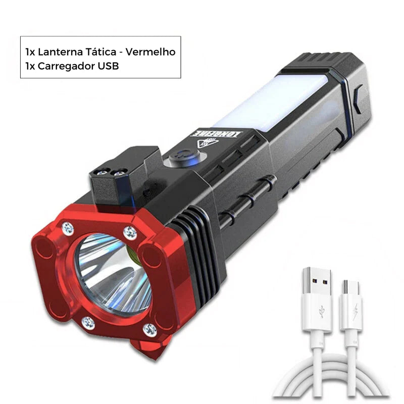 Super Lanterna Tática 4 em 1 - Military Tatical