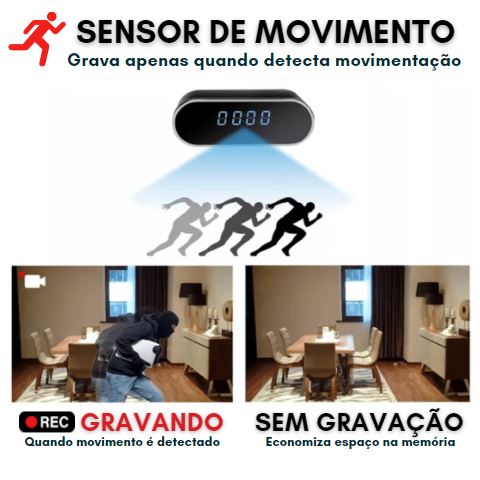Relógio com Câmera de Segurança Wifi-  SpyWay